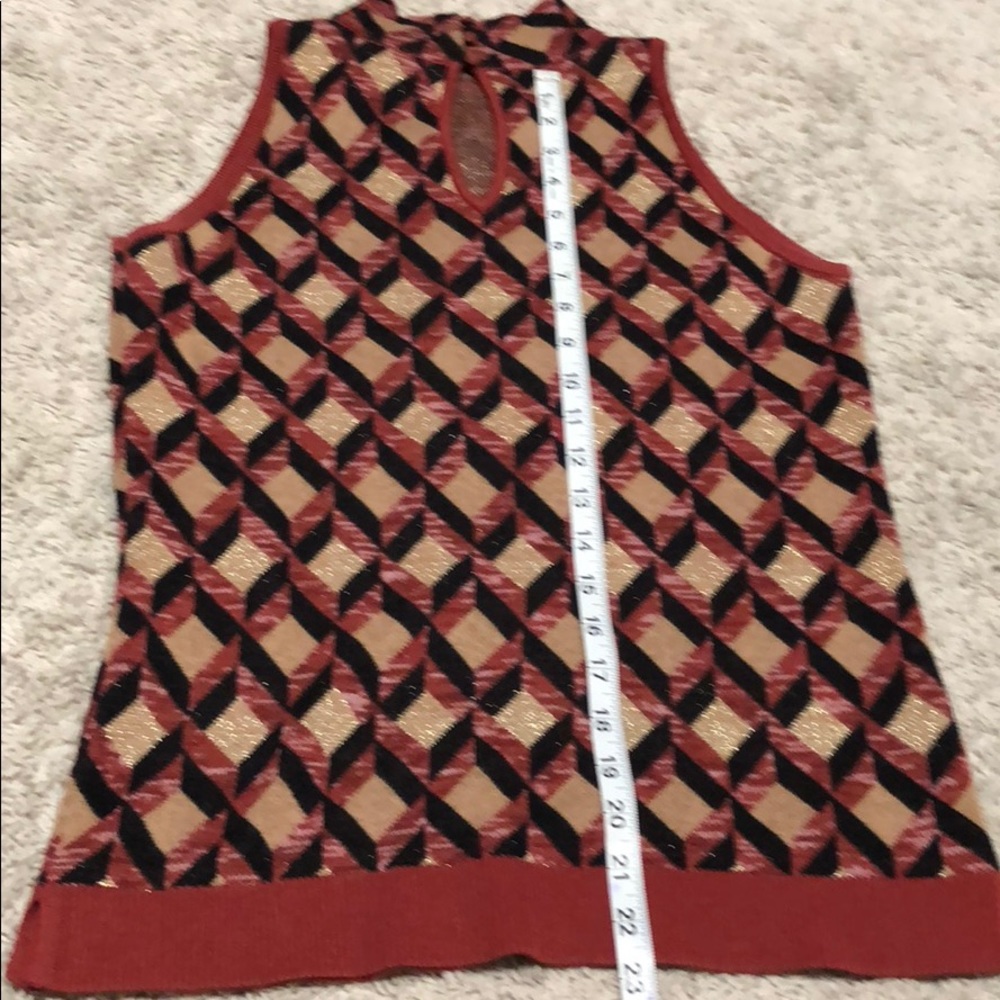 INC TOP Metallic Gold Pattern EUC - Picture 2 of 7